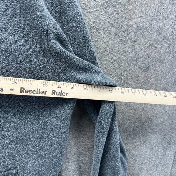 Lucky Brand Cardigan Sweater Men XL Gray Knit Pocket Vintage Wool Blend Shawl - Picture 4 of 11